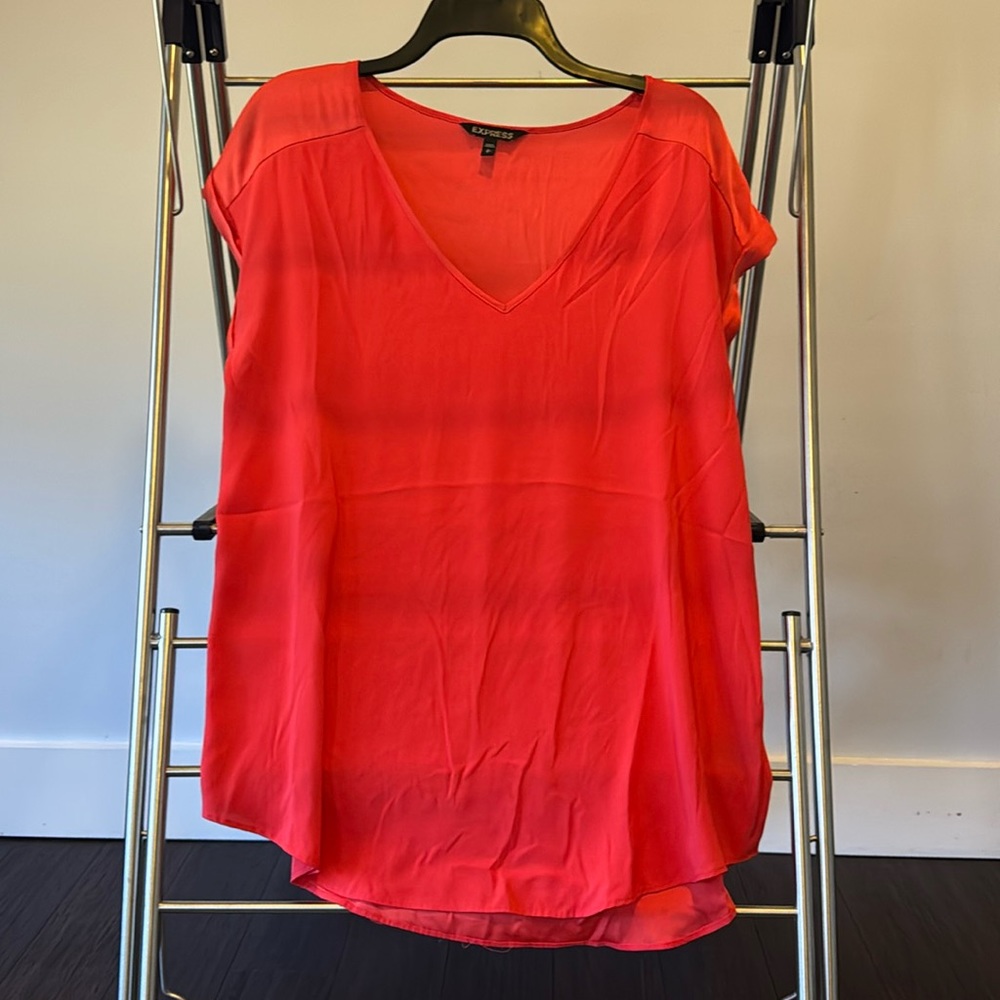 Express red V-neck blouse